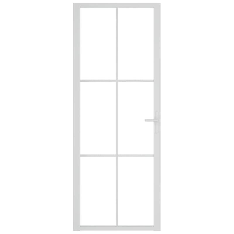 Vidaxl porte intérieure 76x201,5 cm blanc verre esg et aluminium 350572_1