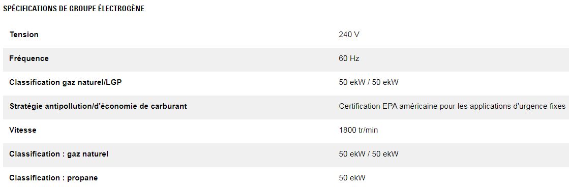 Dg50-2 (monophasé) groupes électrogènes industriel à gaz - caterpillar - frequence : 240 v tension : 60 hz_1