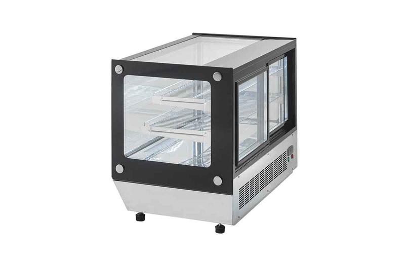Vitrine droite de comptoir Atosa - WTF - structure en acier inoxydable, double vitre de sécurité, froid ventilé, thermostat numérique, éclairage LED_1