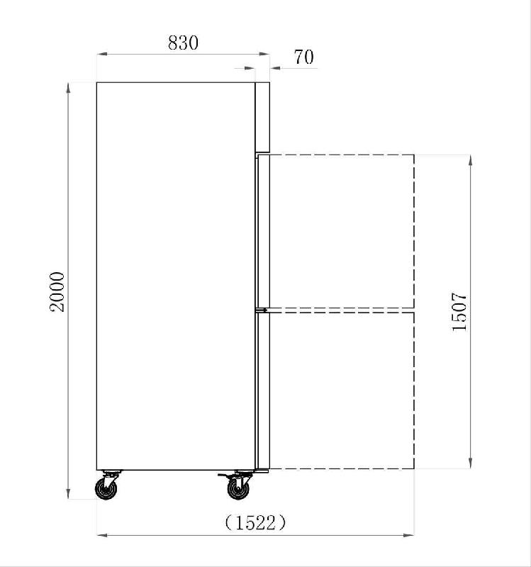 Armoire réfrigérée positive 1400L GN 2/1 4 Demi-Portes pleine extérieur INOX AFI Collin-Lucy_1