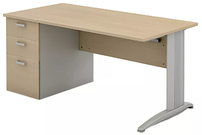 Bureau individuel sur caisson porteur avec goulotte passe-câbles So Enix_1