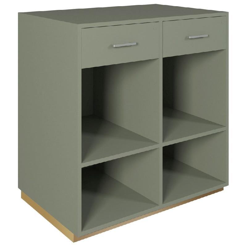 Comptoir 90x60x93,8cm/reposac 70x20xH12cm vert sauge - 2tir.2tabl. - vert sauge_1