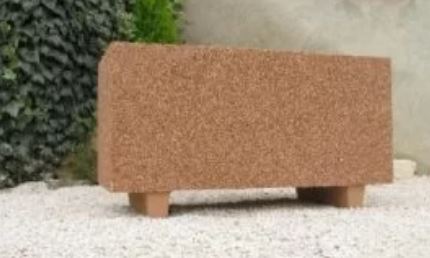 Jardinière rectangulaire en béton armé Toutankhamon - autostable, option antigraffiti, paire de pieds en option, dimensions 120x55x55 cm, poids 250 kg_1