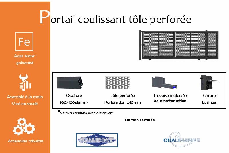Portail coulissant tôle perforée - 7000 / 2250_1