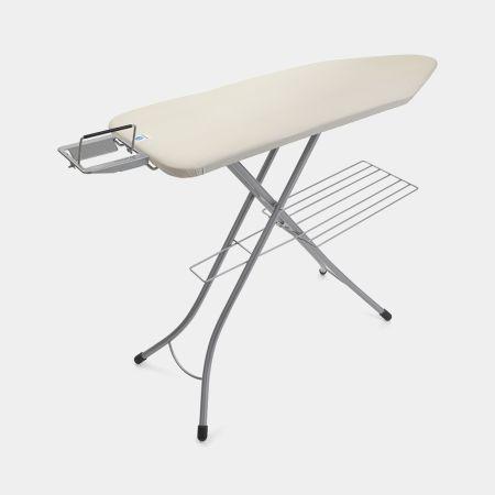 Table à repasser taille C -124 x 45 cm, Brabantia XL pour fer vapeur avec repose-linge - Ecru UGS321924_1