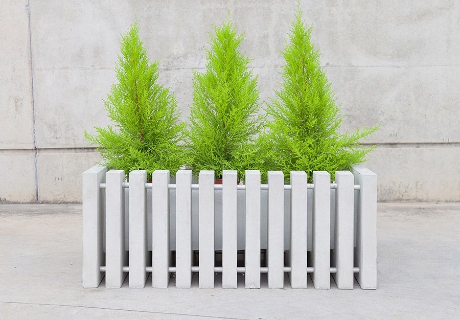 Jardinière robuste en béton renforcé avec fibres de verre - 195 kg