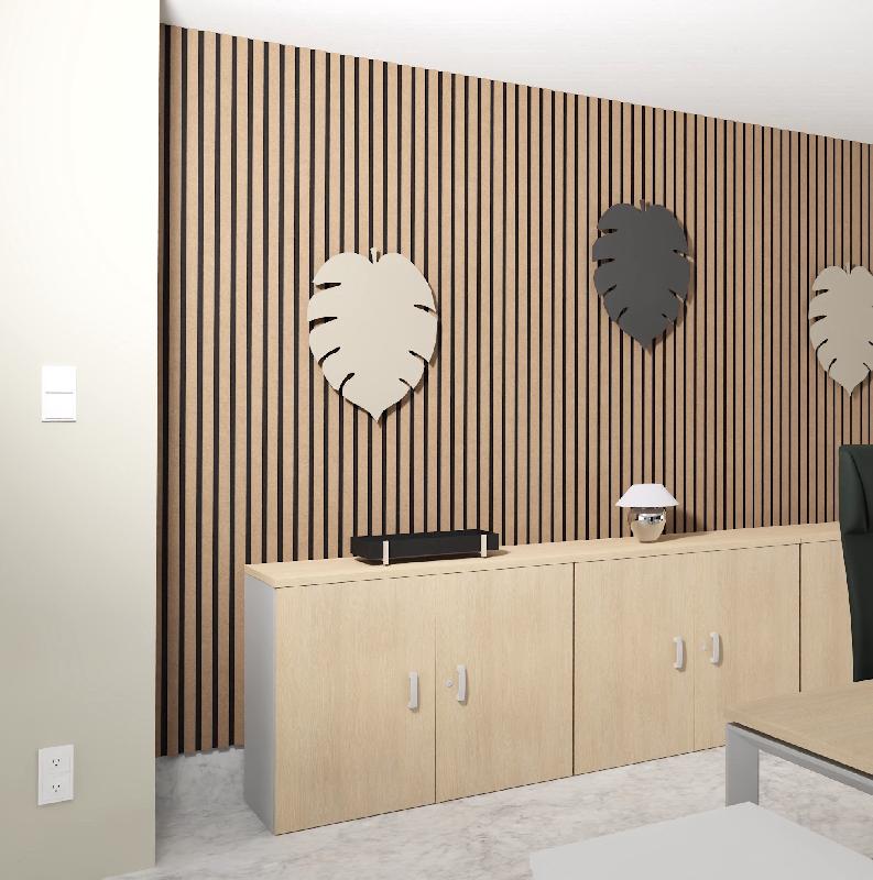 Armoire basse à portes battantes - Mobel Linea - 100, Gris aluminium, Chêne_1