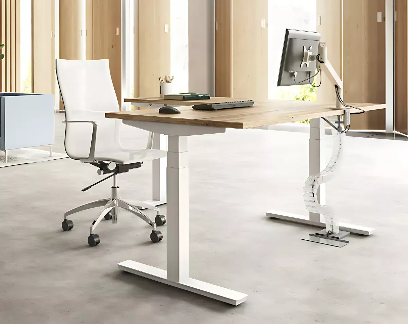 Bureau individuel avec retour réglable en hauteur à 3 moteurs So Baza_1