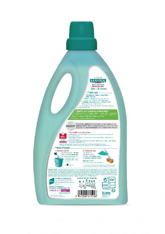 Désinfectant professionnel SANYTOL - sols et surfaces - 5 L - détruit 99,9% des bactéries, virus et champignons_1
