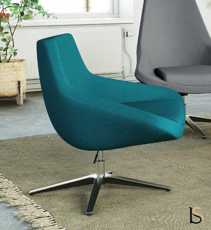 Fauteuil Lounge pivotant Storn - Mobel linea. - Standard, Bleu Turquoise_1