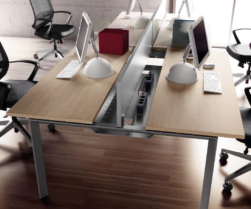 Guide câbles horizontal pour bureaux bench Star - Mobel Linea - Anthracite_1