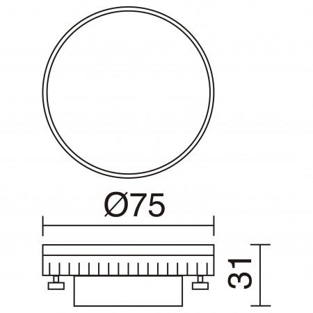 Lampe LED T2 GX53 - Ampoule LED 6W 4000K - Aluminium et polycarbonate opale - Intérieur/Extérieur_1