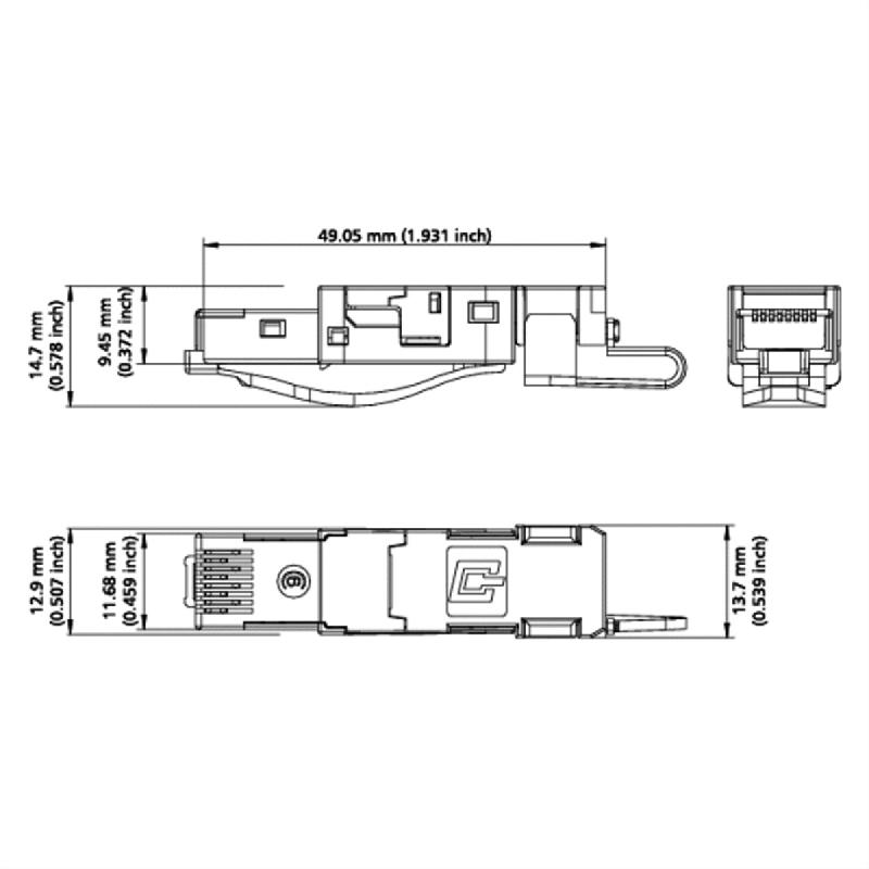 Metz connect e-dat industrie ip20, connecteur rj45, noir_1
