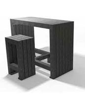 Table bar robuste et stable pour l'extérieur - plastique recyclé - Longueur 150 cm - ADS EQUIPEMENTS EURL_1