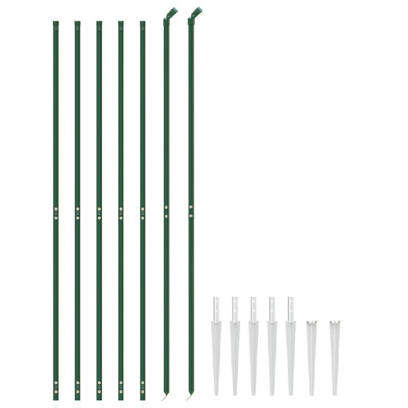 Vidaxl clôture en treillis métallique et piquet d'ancrage vert 2,2x10m 154135_1