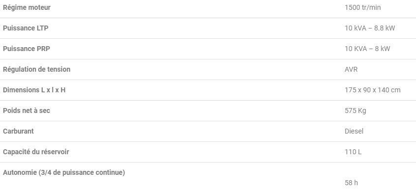 Groupe électrogène industriel SILENTSTAR 10 TYN - Worms Entreprises - Diesel 8.8 kW - 10 kVA_1