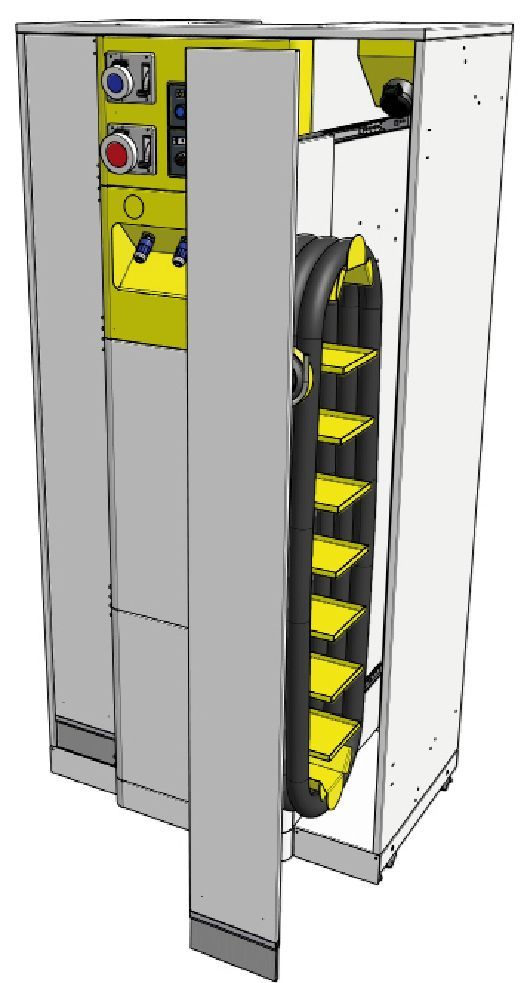 Borne d'aspiration de poussières - turbine à canal latéral - moteur triphasé 400V - avec armoire de rangement_1