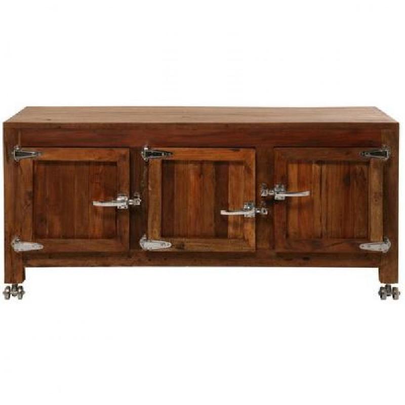 Buffet Factory - style loft en manguier avec poignées métal - L150 x H70 x P50 cm_1