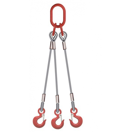 Elingue câble 3 brins - 3 crochets standards Référence 4742_1