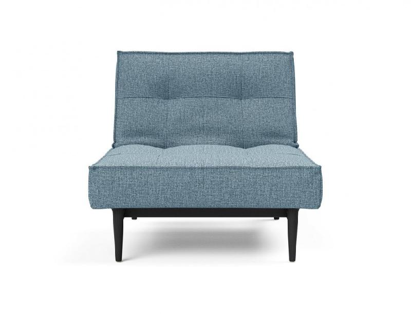 Innovation Living - Fauteuil-lit convertible Splitback Styletto 90x115 cm - Pieds fuseau noir - Tissu Mixed Dance Light Blue_1