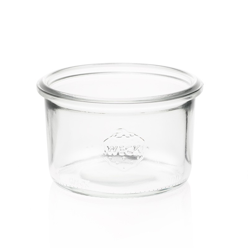 12 bocaux WECK Droits 200 ml avec couvercles en verre et joints en caoutchouc naturel (clips non inclus)  - WN000036_1