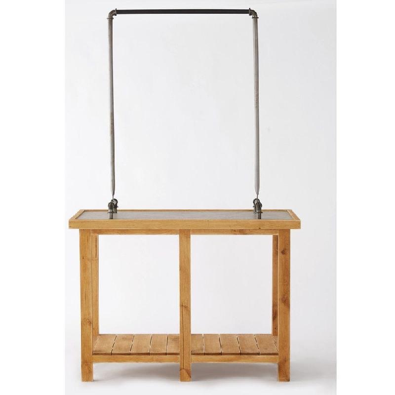 Console présentoir authentique L119xP50xH205cm, 100kg supportés sur barre_1