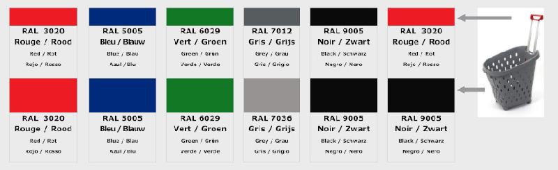 Panier couleur 56 litres à roulettes - Gris platine RAL 7036, Gris basalte RAL 7012, 4_1