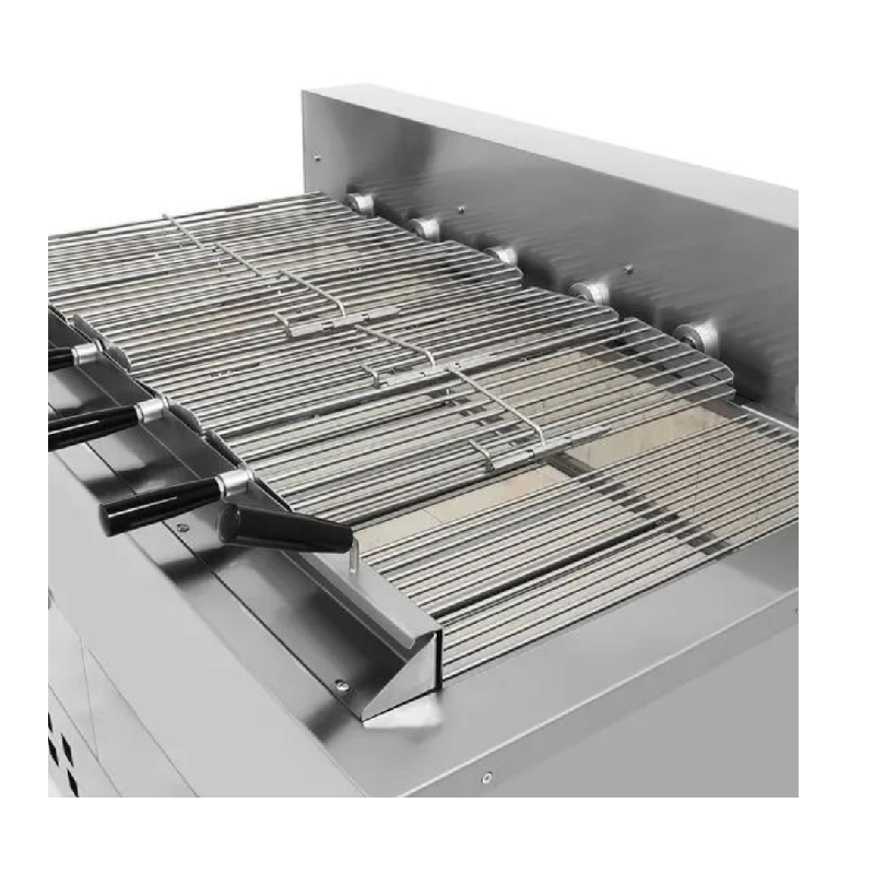 Rôtissoire horizontale à poulet crapaudine - charbon de bois - 120 cm - 5 broches - Réf. MCF.5YI_1