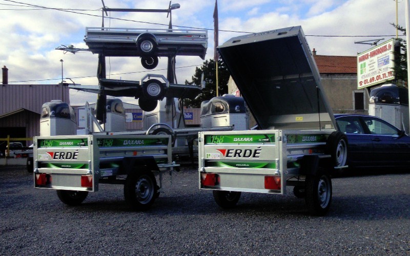 Remorque sans frein DAXARA 158 - Ridelles galvanisées doublées - Transport, bricolage, vacances_1