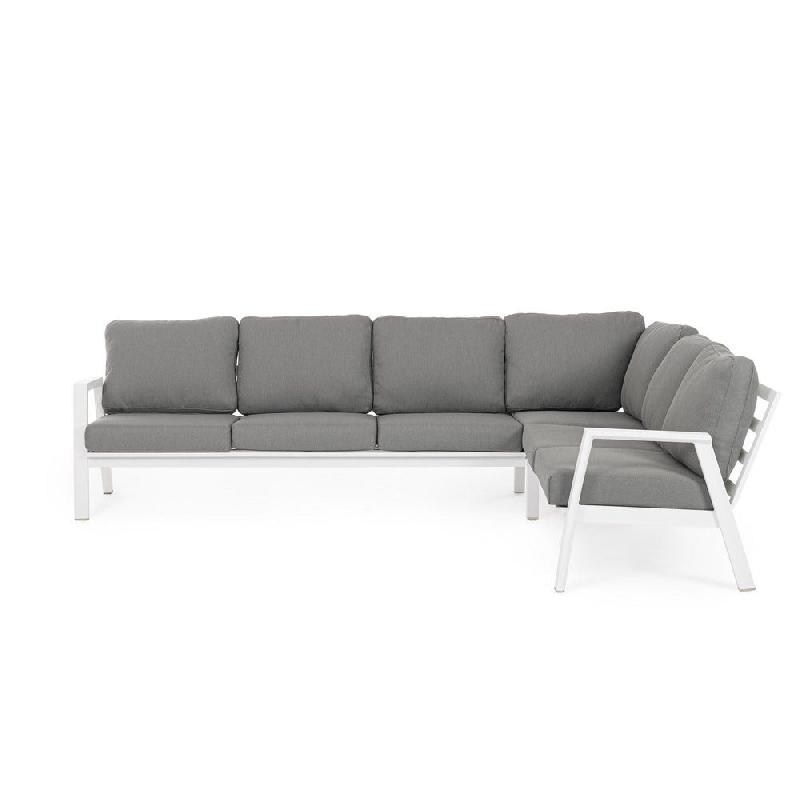 Salon d'angle avec accoudoirs Flaminio blanc/gris_1