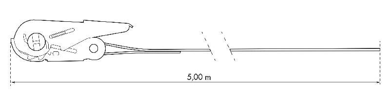 Sangle d'arrimage à cliquet - largeur 25 mm x 5,00 m - polyester - THIRARD_1