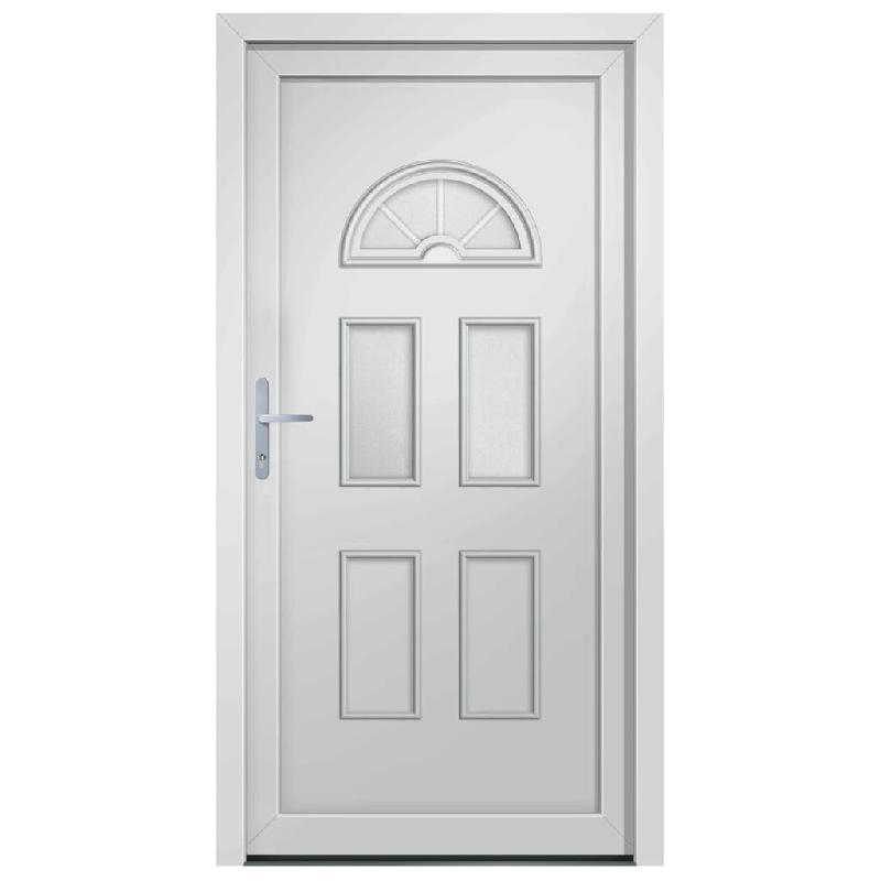 Vidaxl porte d'entrée blanc 88x208 cm pvc 3187912_1
