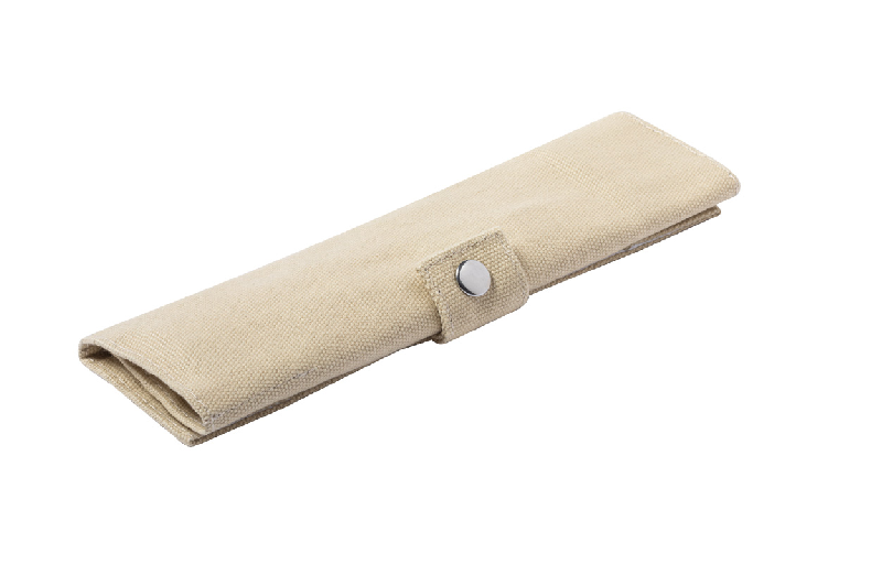 Set de couverts en bambou - 5 pièces avec pochette en coton - Fourchette, couteau, cuillère, paille et brosse de nettoyage_1