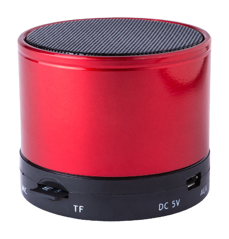 Enceinte Bluetooth - boîtier métallique - fonction main-libre, radio et MP3 - couleur rouge - pile rechargeable_1