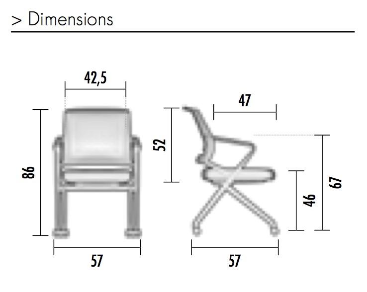 Chaise visiteurs avec assise pliante Plys - Mobel Linea - Blanc, 4 sièges_1