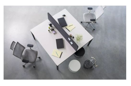 CS - Bureau open space pour 4 personnes - Kollori - design minimaliste et plateau coulissant_1