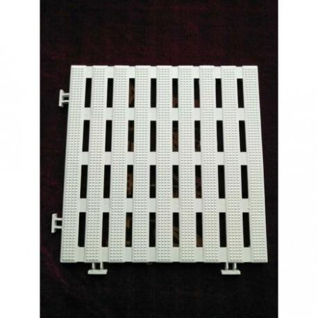 Dalles caillebotis antidérapants 1.2 m² - PVC étanche blanc 30 x 30 cm (12 dalles)_1