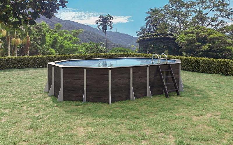 Piscine Granville hors sol octogonale 21m² - composite PVC/chanvre - structure acier - fabrication française et kit filtration inclus_1