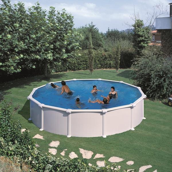 Piscine ronde en acier Ø3,70m x H1,32m - filtration à sable incluse_1