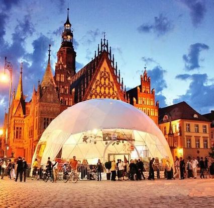 Tente dôme géodésique personnalisée - acier galvanisé, membrane PVC - 5 à 30m - portable et spacieuse_1