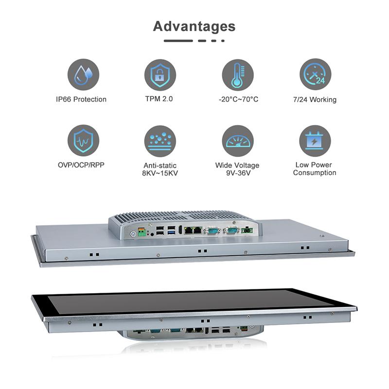 Panel PC industriel fanless 23,8 pouces - EVI-24WCC - Supervision, HMI, automatisation_1