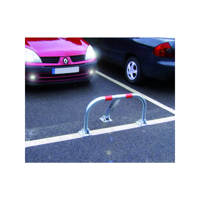 Barrière de parking premium - structure tubulaire Ø 55 mm - acier galvanisé 20/10ème - verrouillage automatique - 96 x 45,5 x 42,5 cm - 12 kg_1
