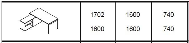 Bureau individuel Ogi U avec crédence - MDD - Blanc 9010, Aluminium satiné_1
