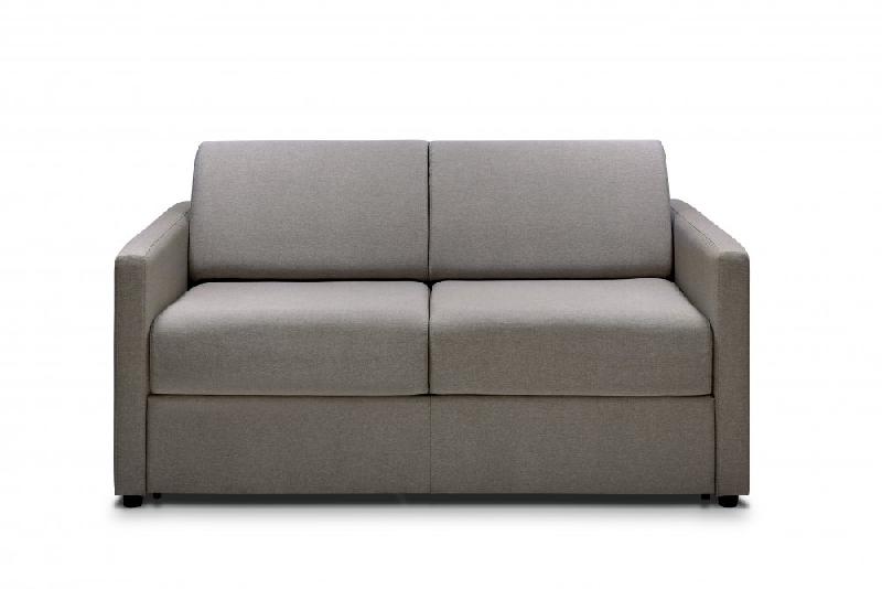 Canapé CanapExpress Grandiose - Matelas Memory 22 cm - Convertible métal 160 cm - Tissu tweed gris_1