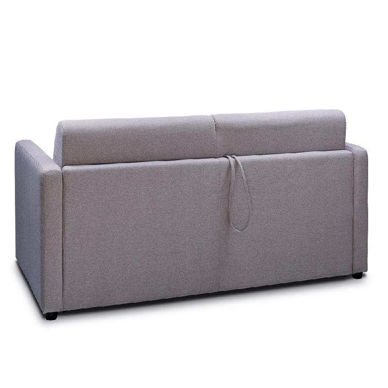 Canapé convertible CanapExpress Grandiose - Matelas mémoire 22 cm - Tissu tweed gris clair_1