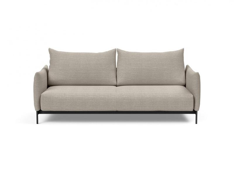 Canapé design convertible Malloy - Innovation Living - pieds métal - lit 150x200cm - tissu Kenya Gravel_1