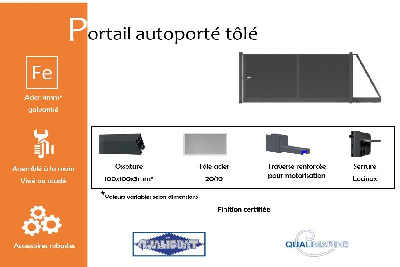 Portail autoporté tôlé - 7000 / 1250_1
