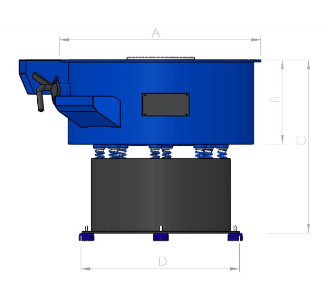 Tribofinition - Séchoir cylindrique RT 600 avec cuve en acier revêtue de plastique et soufflerie d'air chaud_1