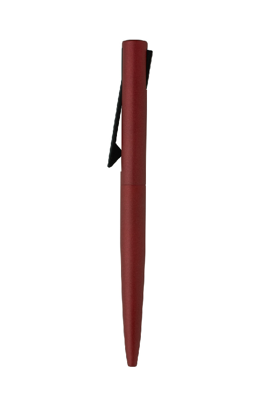 Stylo à bille en aluminium recyclé - couleur métallisée mate - encre bleue - bordeaux - 18g_1