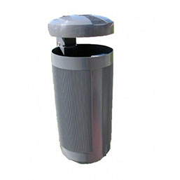 Corbeille publique 50L - ouverture en face avant - chapeau arrondi - modèle VENUS_1